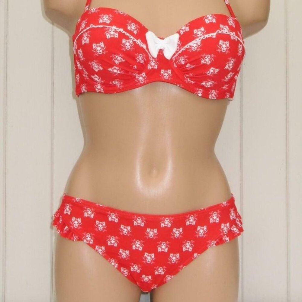 Floozie by Frost French Red and White Pirate Bikini Set